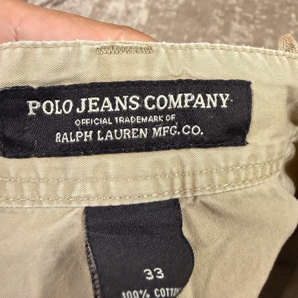 VTG‎ Y2K Polo Jeans Co Ralph Lauren Military Style Baggy Cargo Shorts 33 Grunge